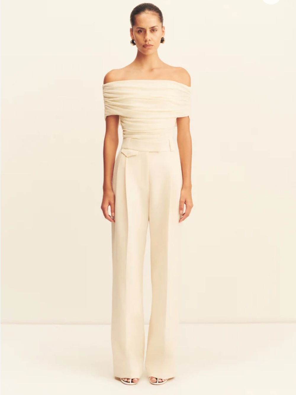 NWT Shona Joy Irena High Waisted Tailored Pant size 2 Rice Color